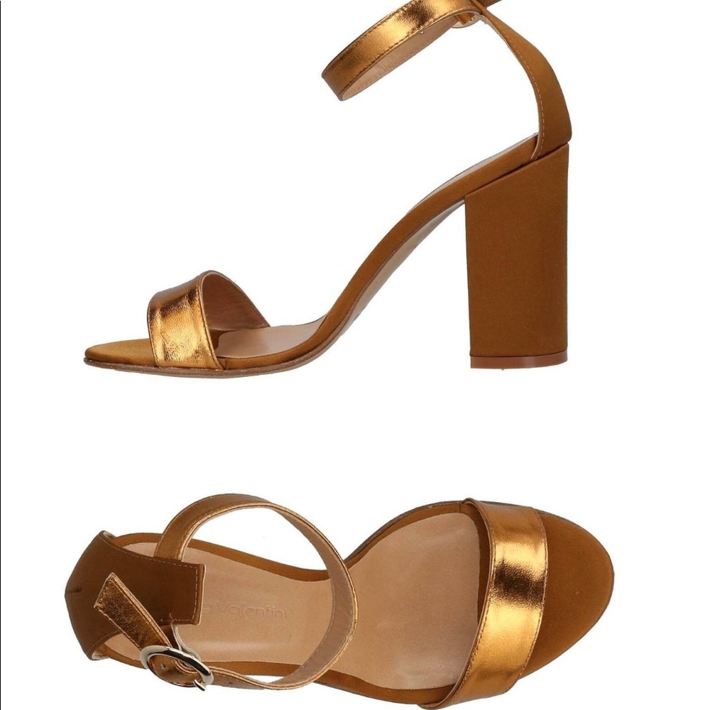 Luca Valentini metallic block heel sandal